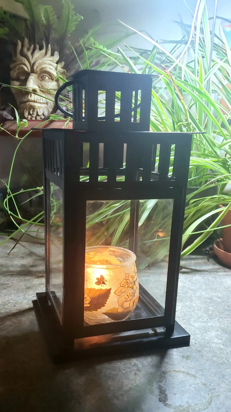 BORBY Indoor/Outdoor Black Lantern for Block Candle