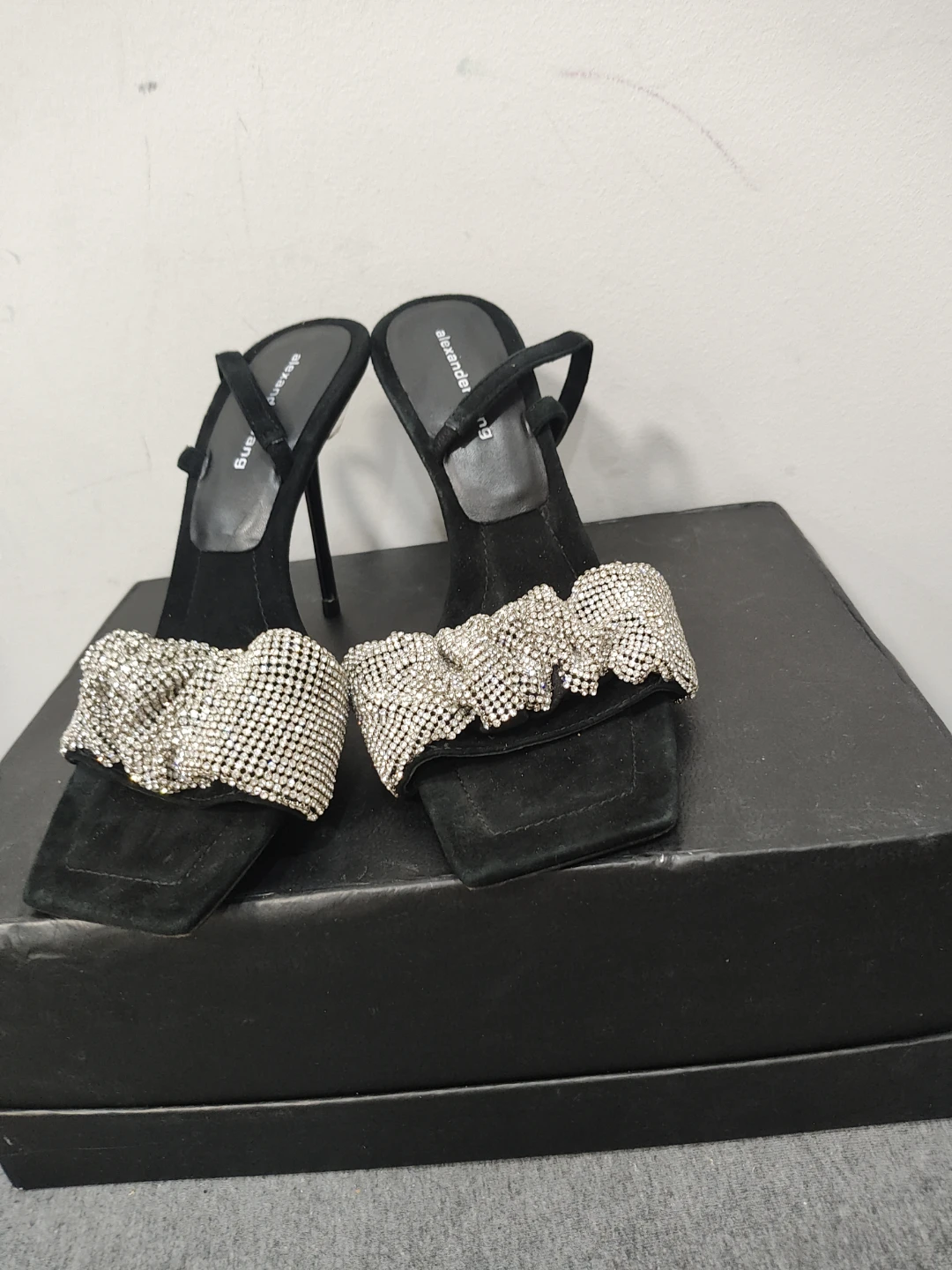 Alexander Wang Black Suede Embellished Heeled Sandals - photo 3