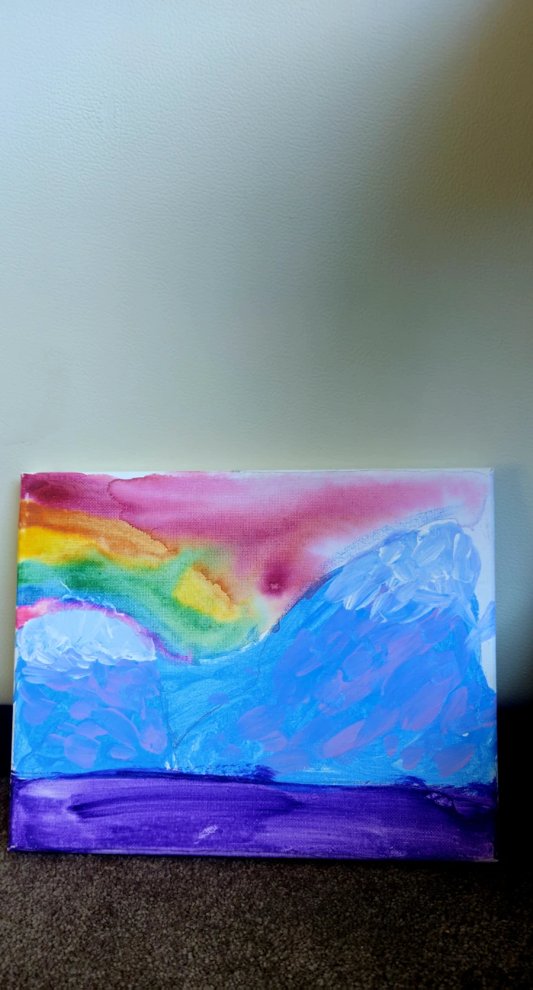 Original mixed media Painting - Abstract Landscape  🌱