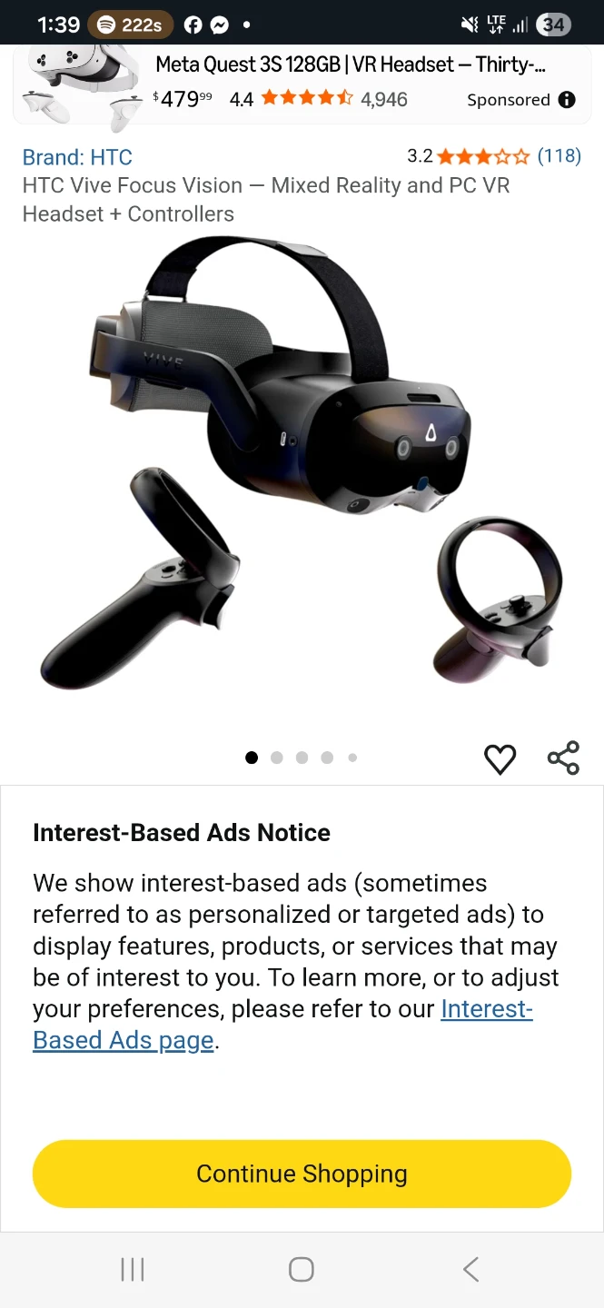 HTC Vive Focus Vision VR Headset + Controllers