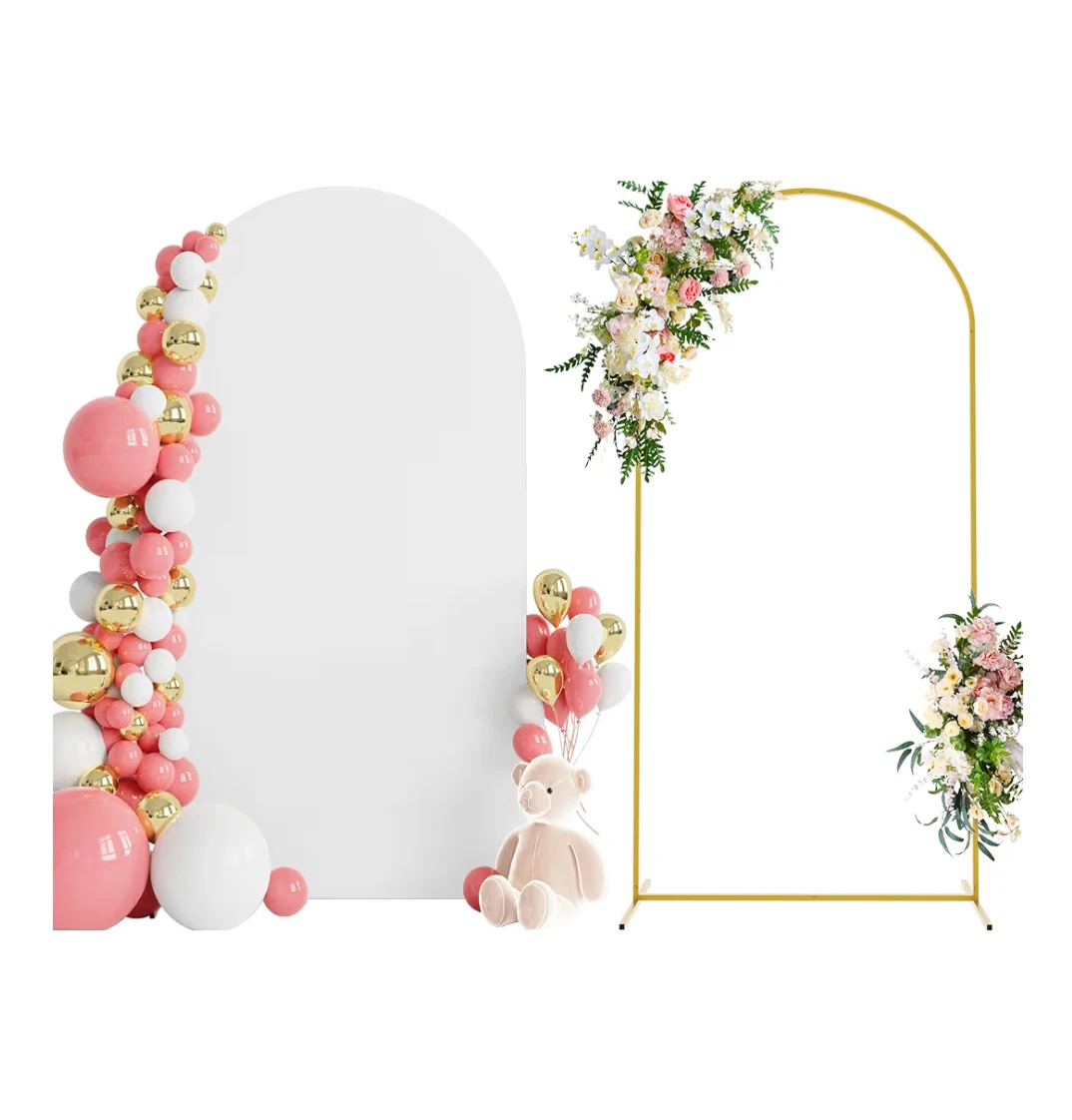 Arch Backdrop Stand Cover and Gold Arch Stand