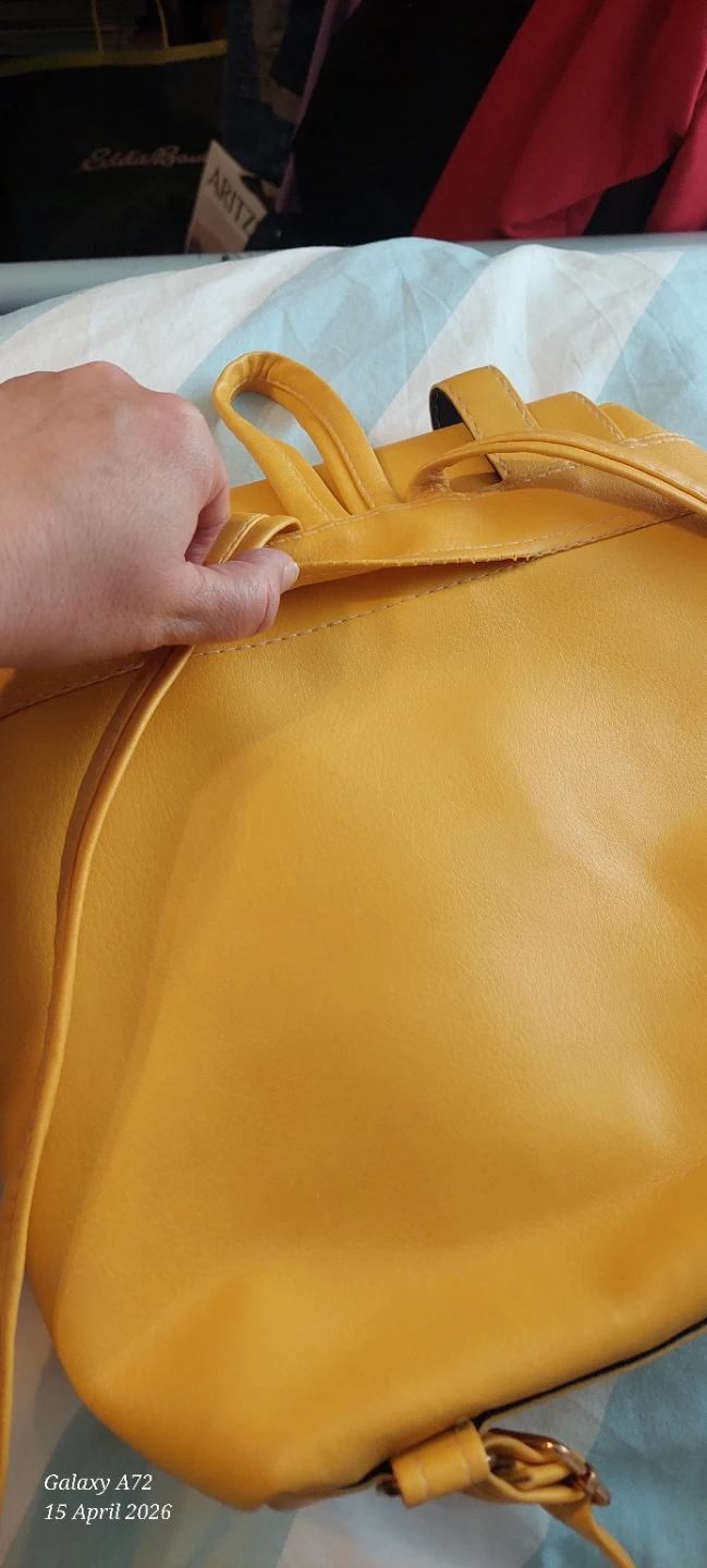 Yellow Faux Leather Backpack - photo 3