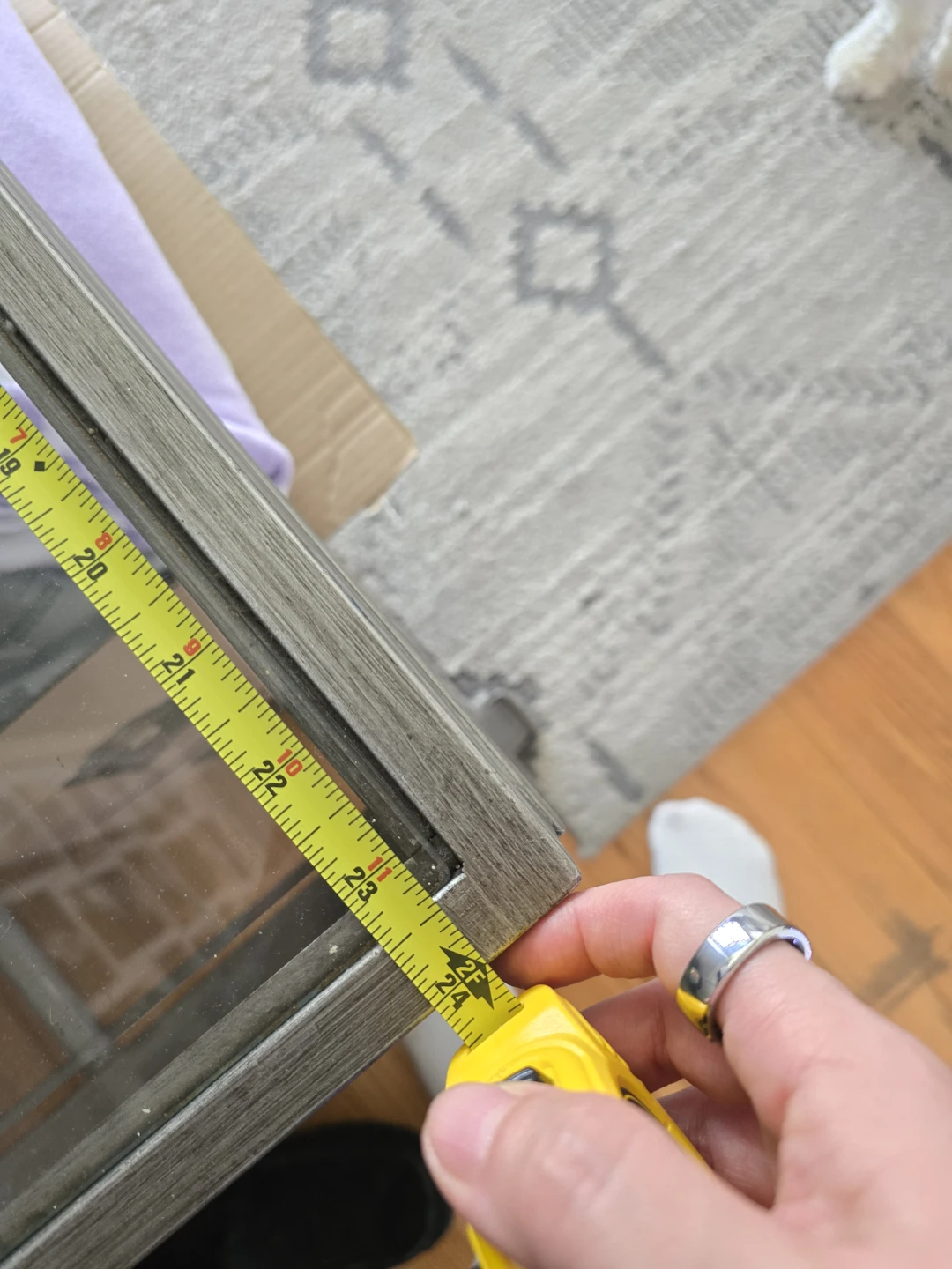 Glass Top End Table with Metal Frame