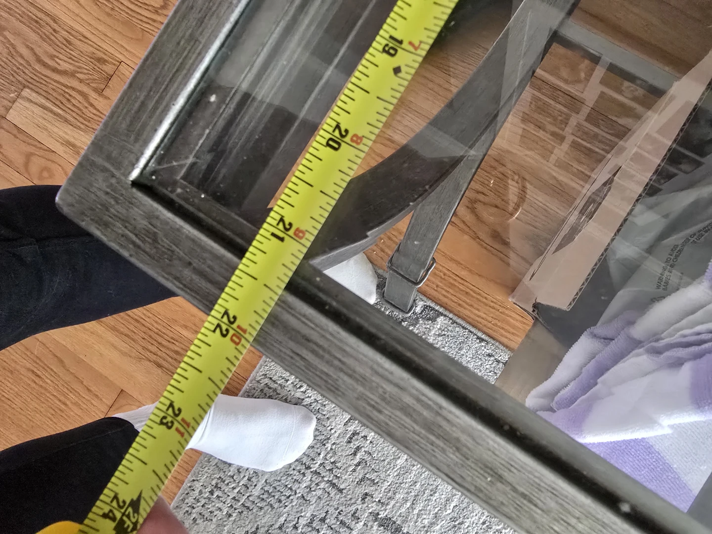 Glass Top End Table with Metal Frame - photo 2