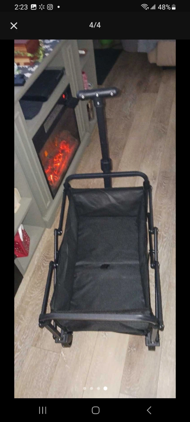 Black Folding Wagon with Handle 🌱 - photo 2