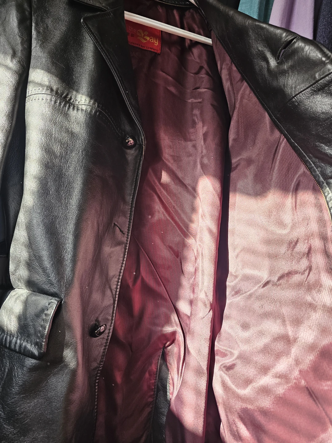 The Bay Hudson's Bay Company Black Leather Trench Coat - photo 4
