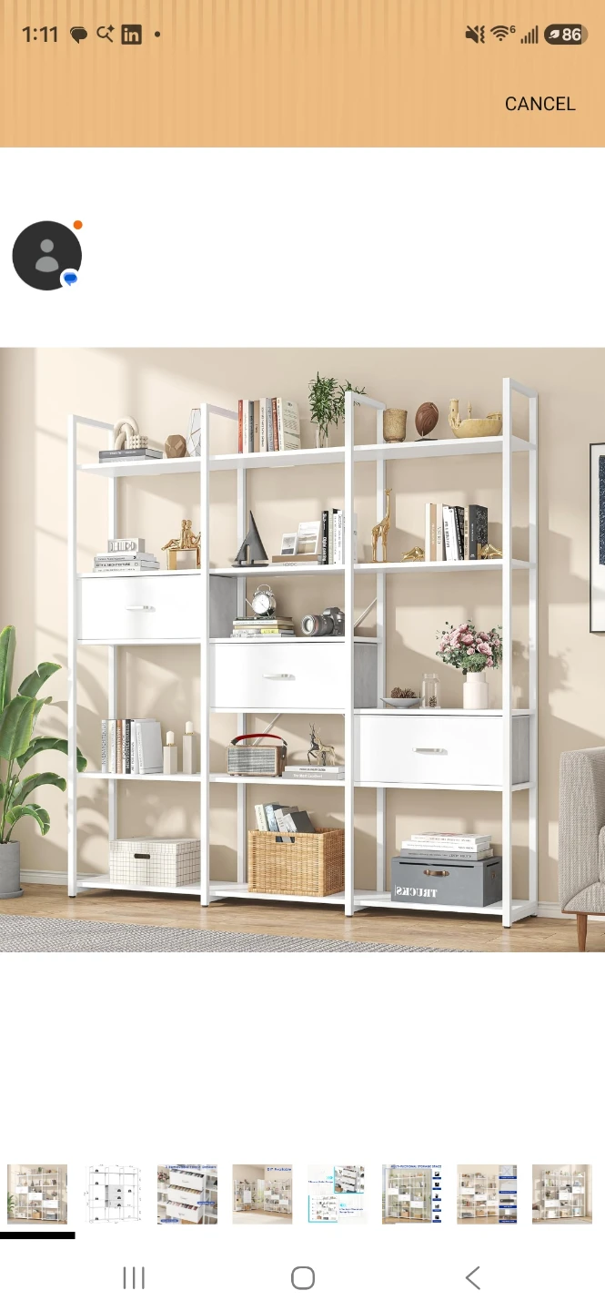 $50/OBO, unboxed,Tall Bookshelf,3 Drawers, 16 Shelves - photo 3