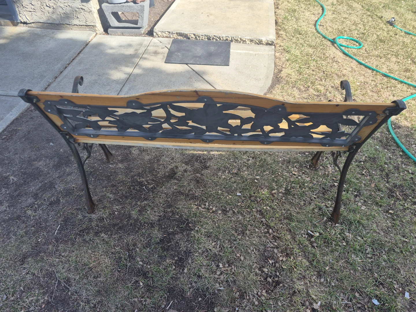 Wooden and Metal Garden Bench - photo 4