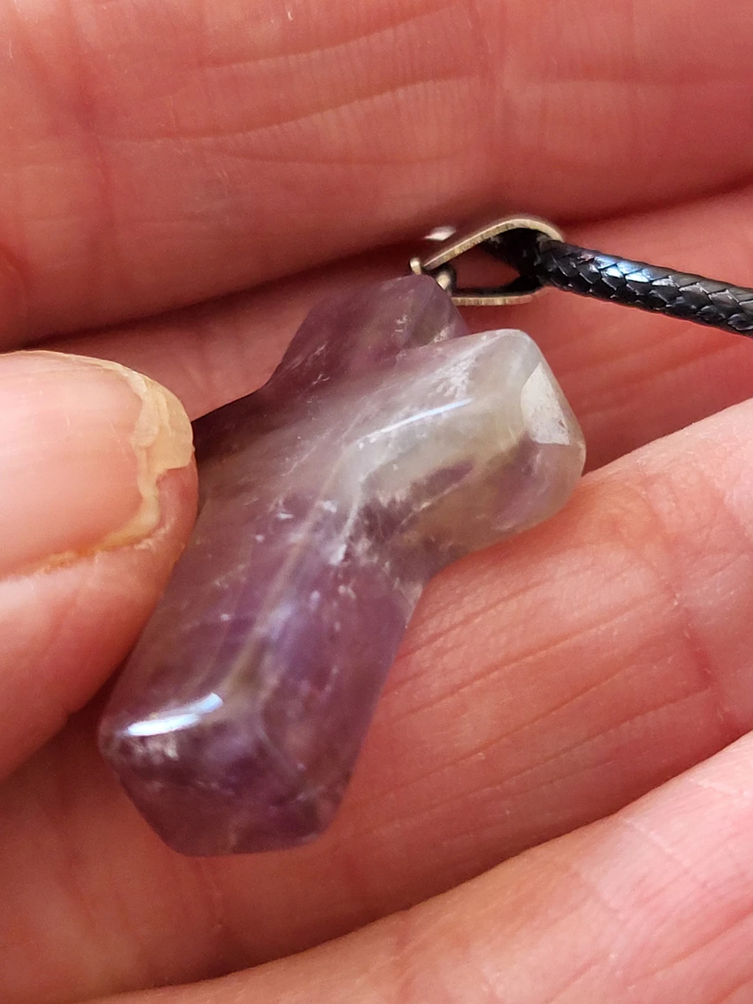 Amethyst Crystal Cross Pendant Necklace - photo 2
