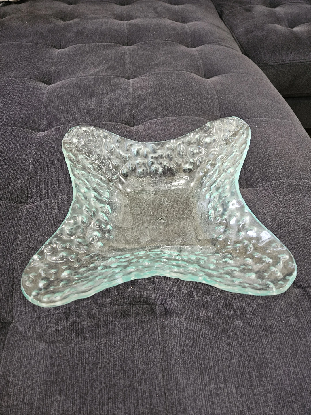 Textured Glass Serving Bowl