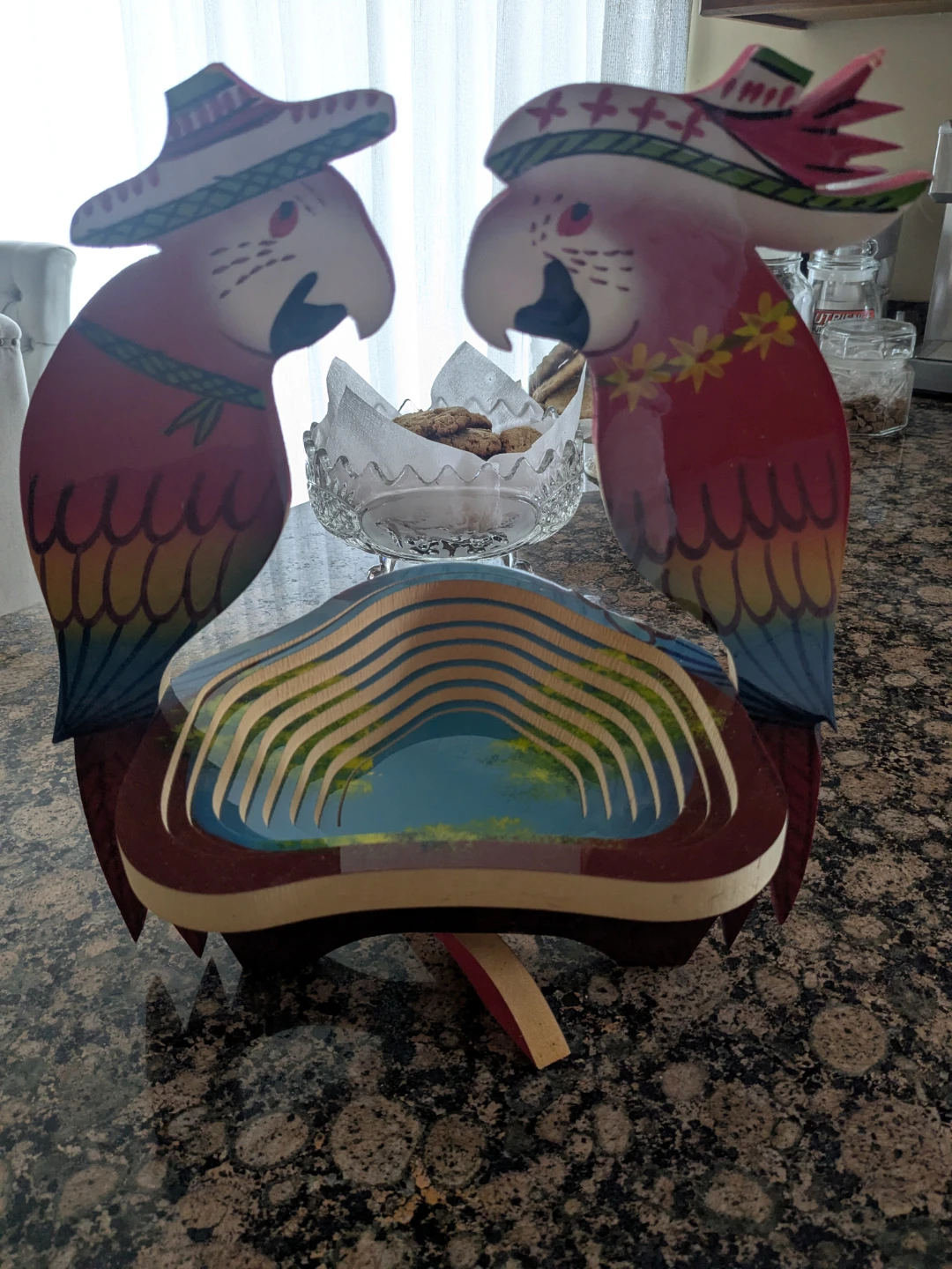 Wooden Parrot Foldable Basket