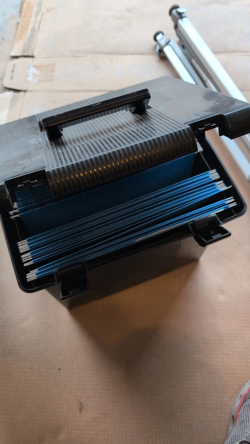 Black Portable Filing Box with Hanging Folders - photo 4