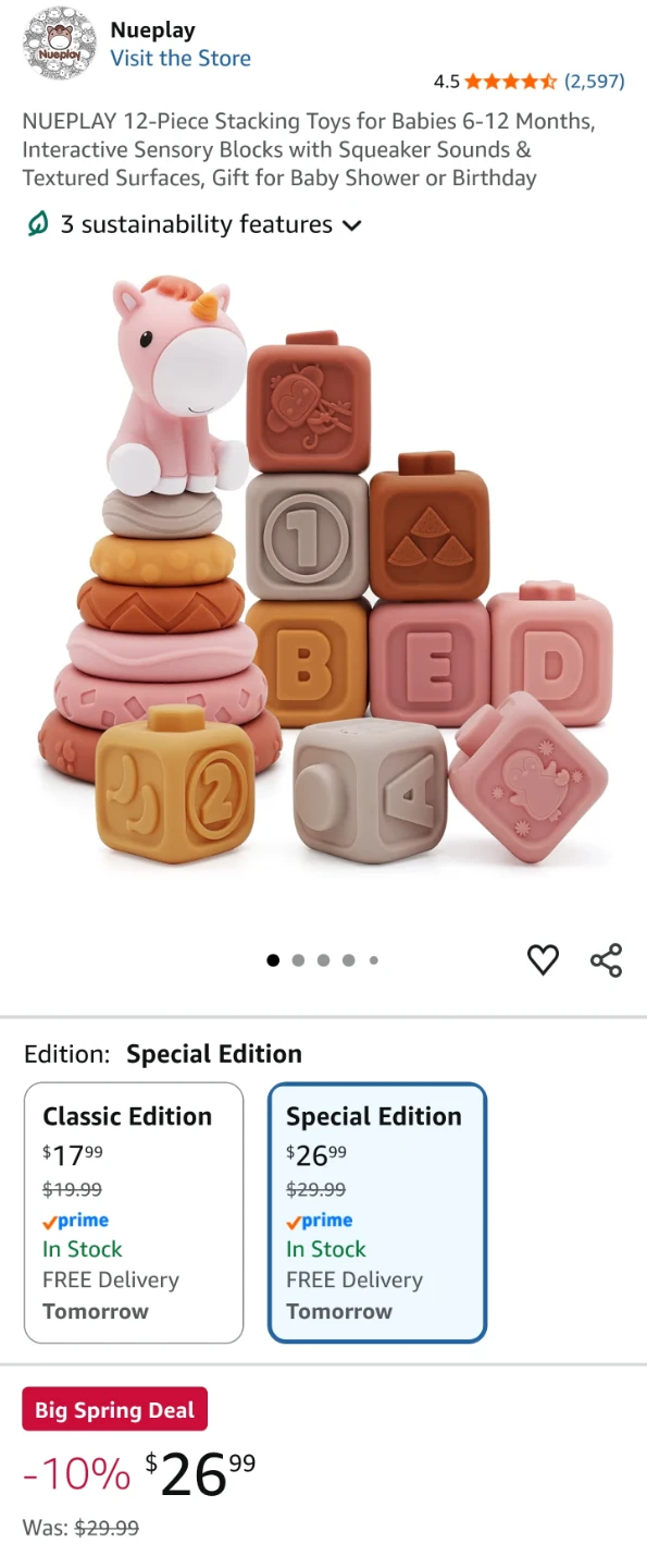 NUEPLAY Stacking Blocks and Unicorn Ring Toy - photo 5