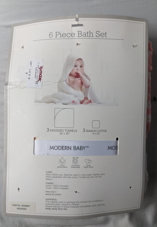 Baby 6 Piece Hooded Towel and Washcloth Set - photo 2