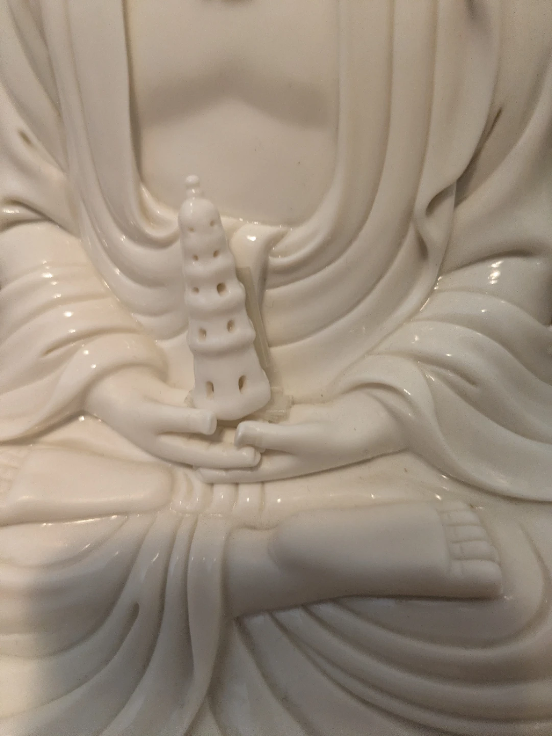 White Buddha Statue Figurine - photo 3