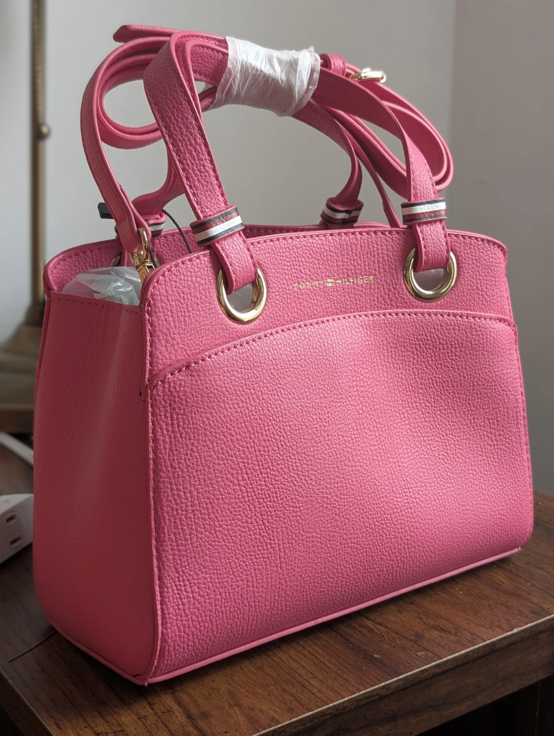 Tommy Hilfiger Pink Pebble Grain Handbag