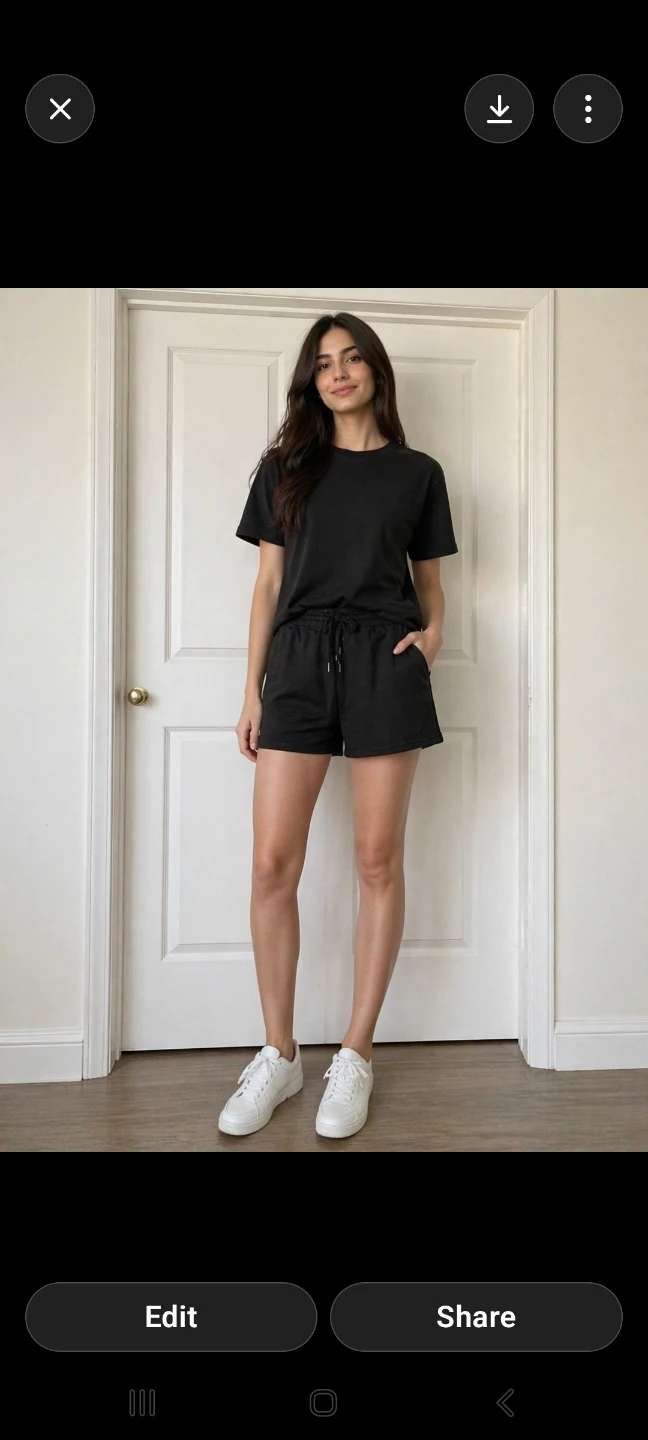 Black T-shirt and Shorts Set