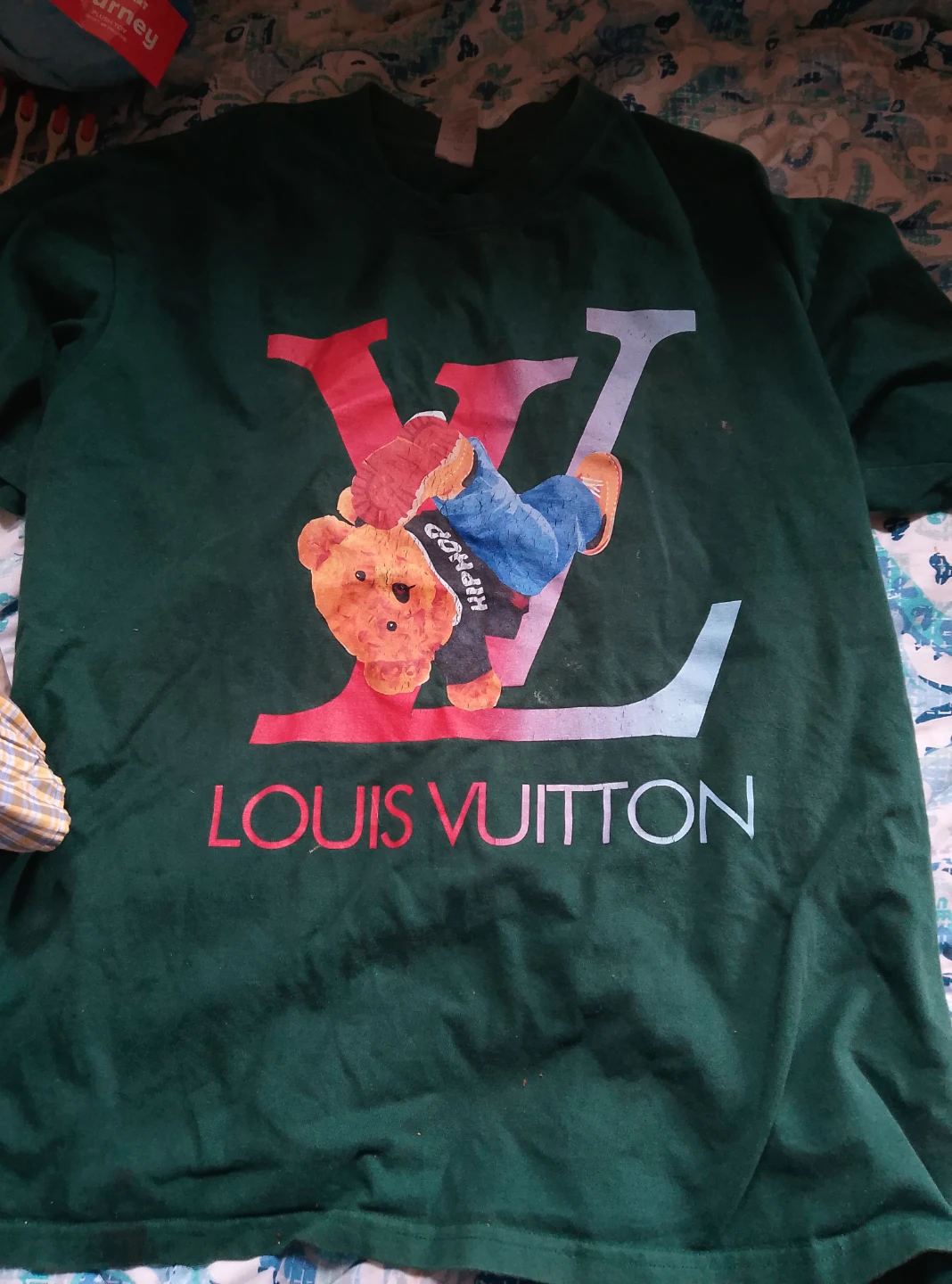 Green Louis Vuitton Teddy Bear T-Shirt