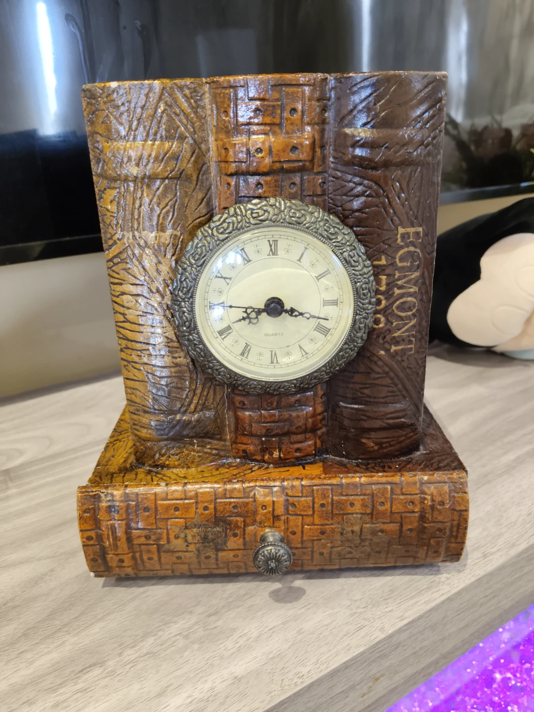 Decorative Book Clock with Drawer