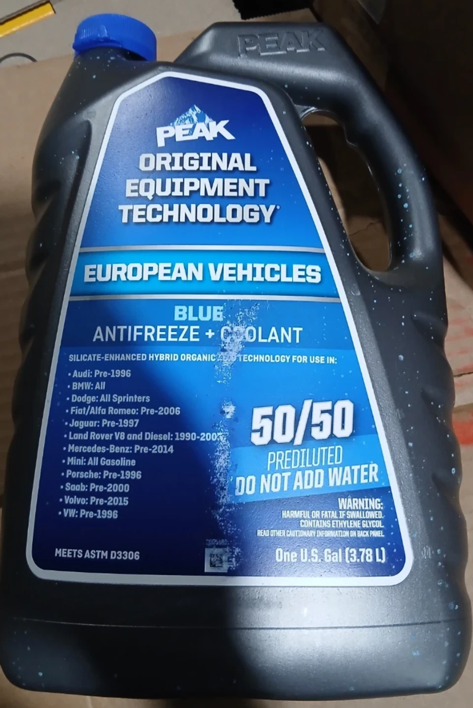 PEAK Blue Antifreeze + Coolant for European Vehicles - 1 Gallon