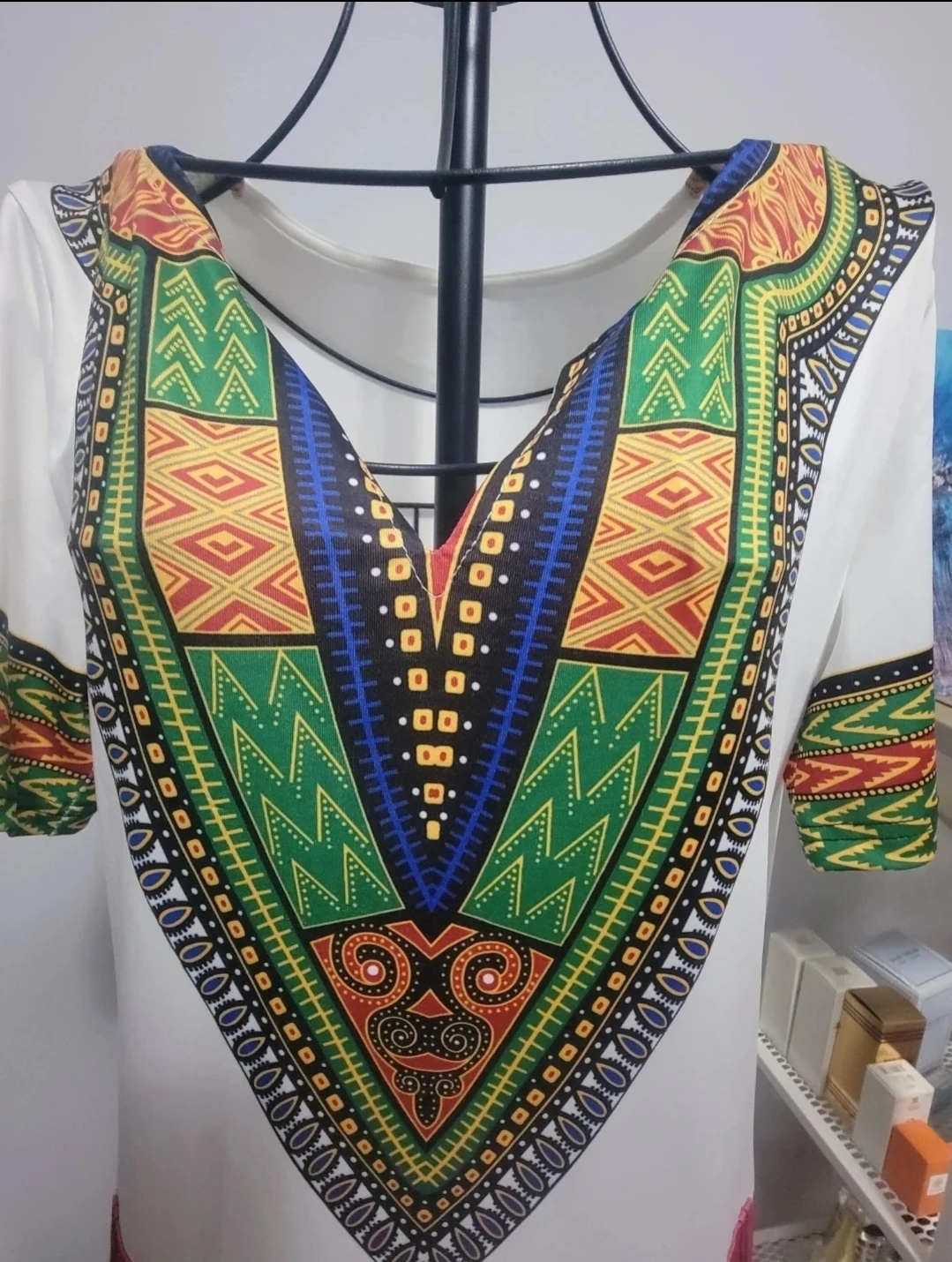 Dashiki Style Dress with Pockets - photo 2