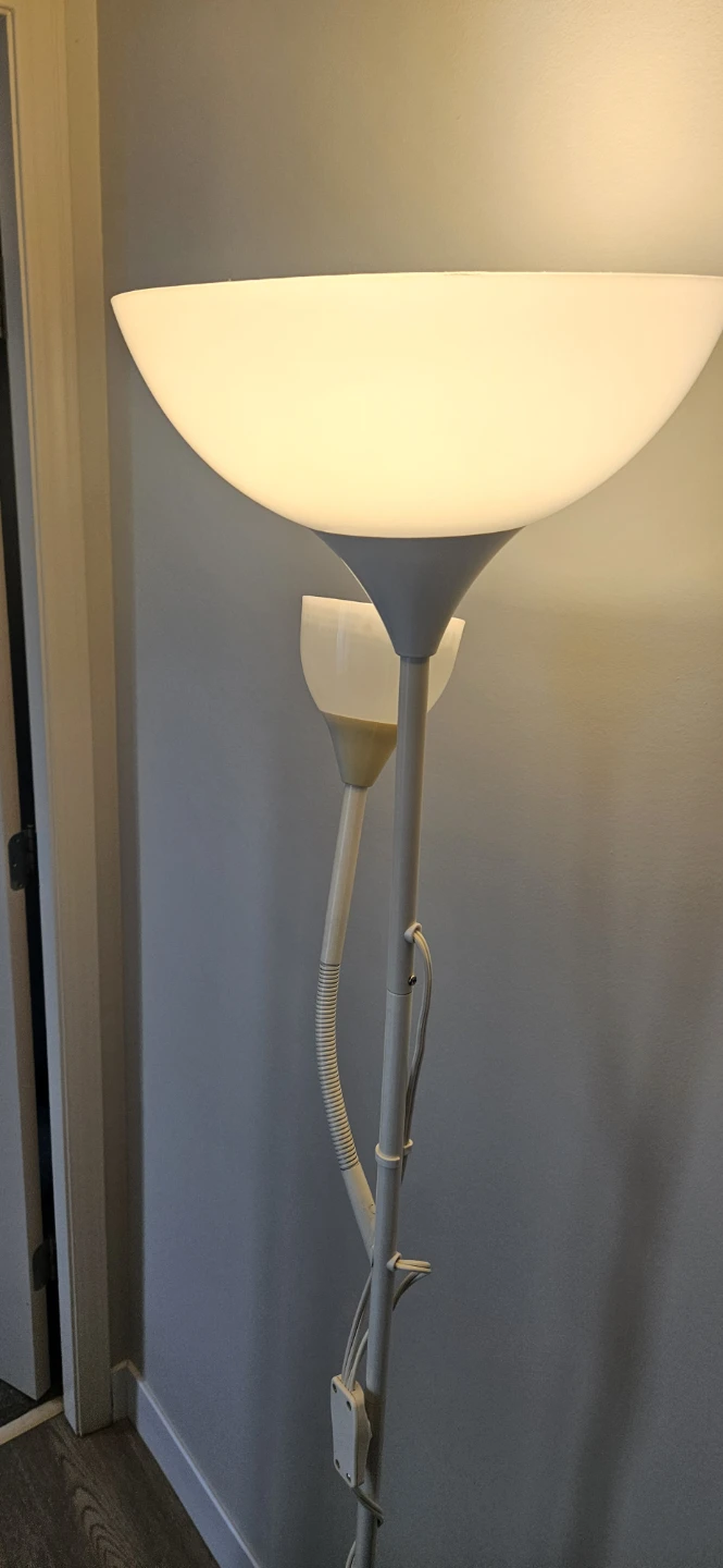 White floor lamp with adjustable reading light - photo 4