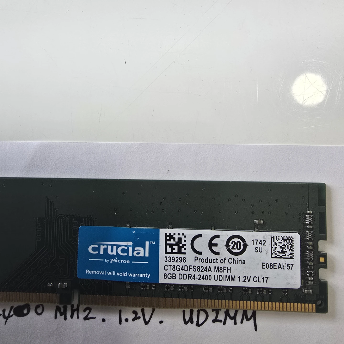 Crucial 8GB DDR4-2400MHz , UDIMM RAM Module