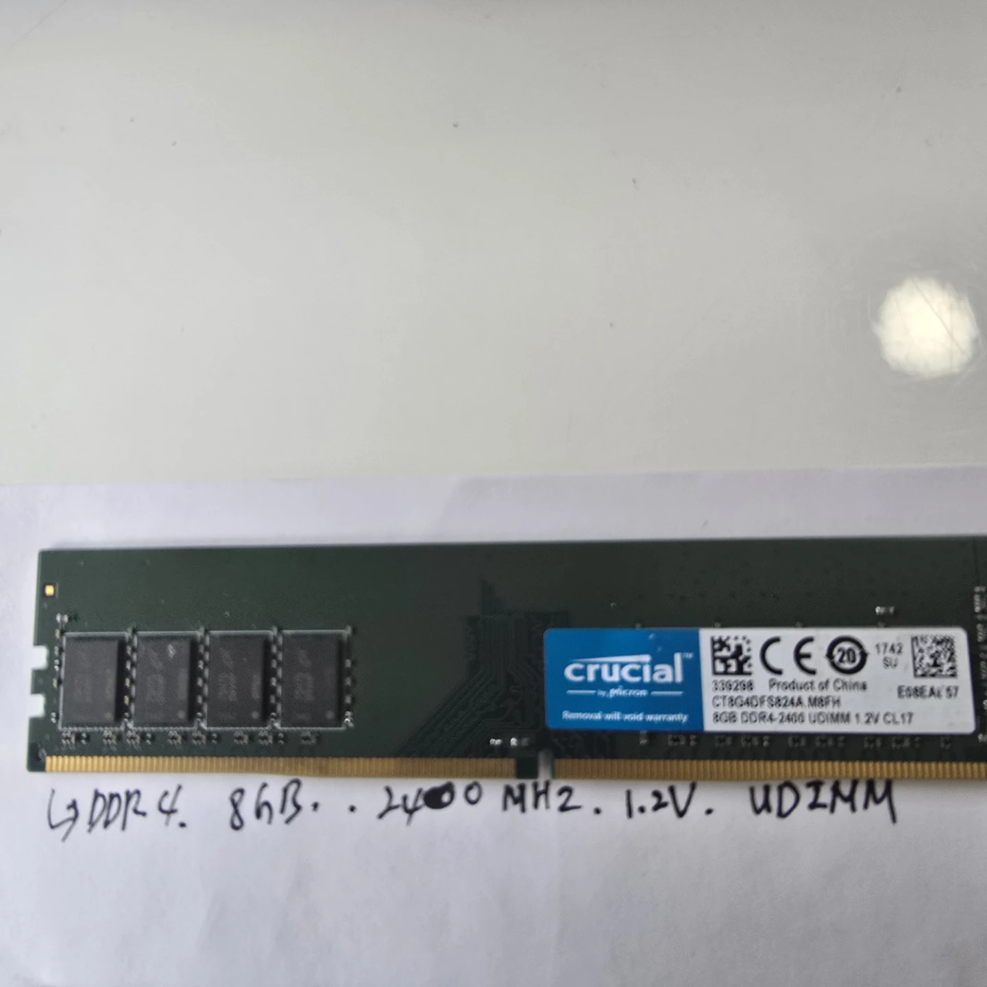 Crucial 8GB DDR4-2400MHz , UDIMM RAM Module - photo 2