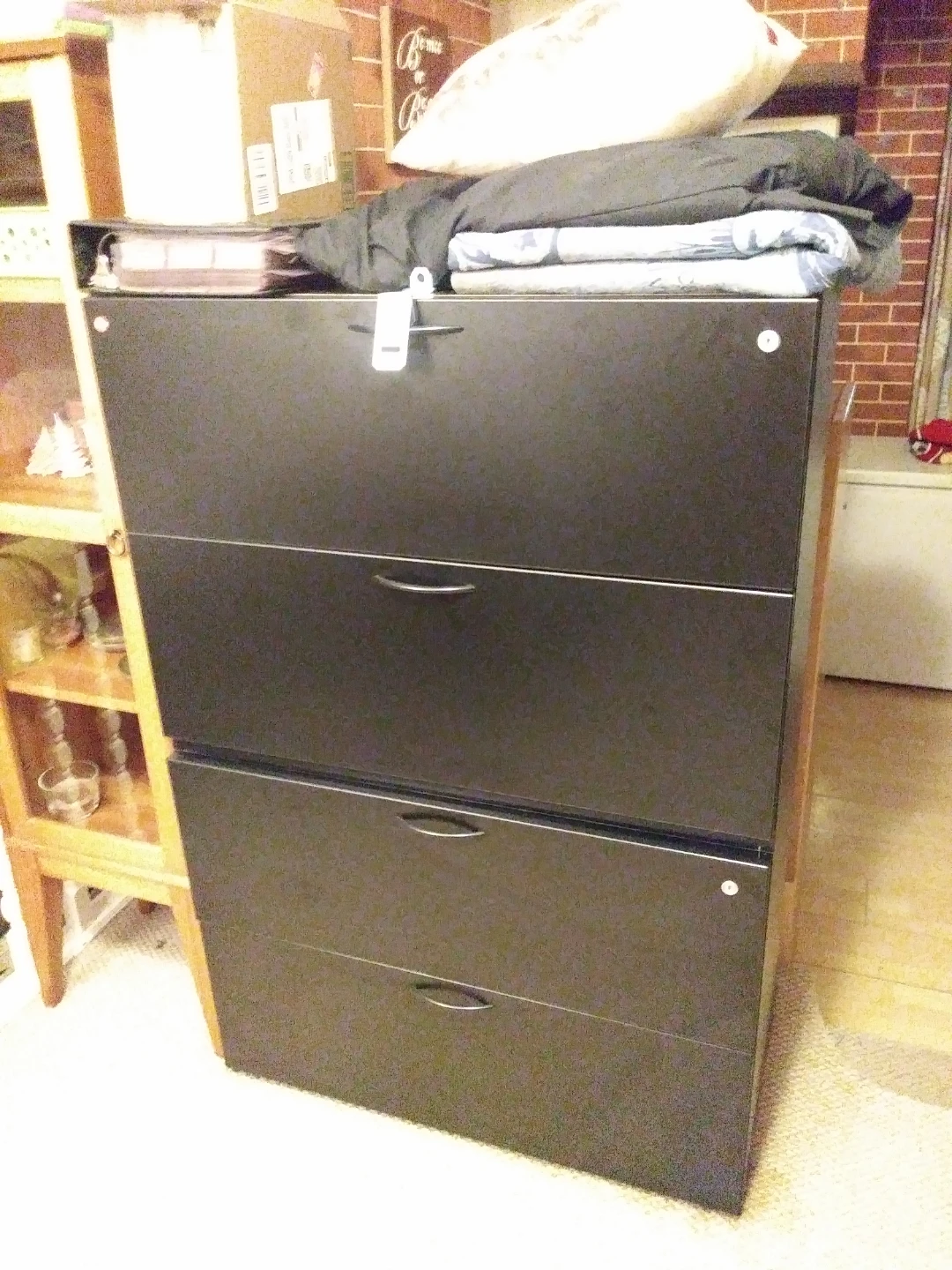 Black 4-Drawer Filing Cabinet