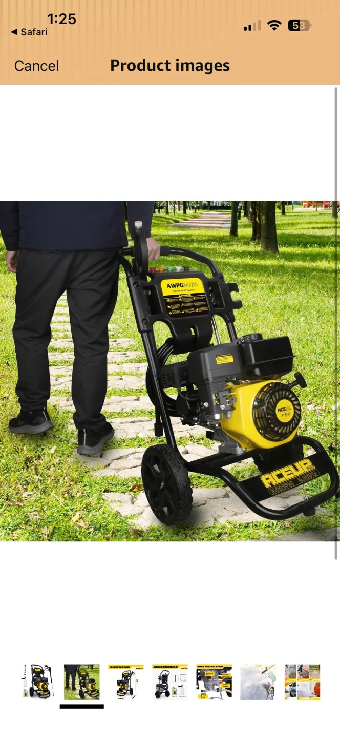 AceuP High Pressure Washer 25.9" L x 19.5" W x 38" H - photo 2