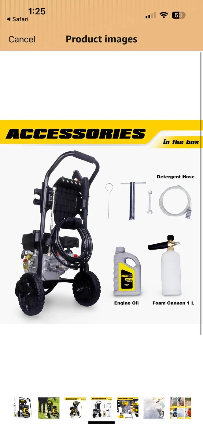 AceuP High Pressure Washer 25.9" L x 19.5" W x 38" H - photo 3
