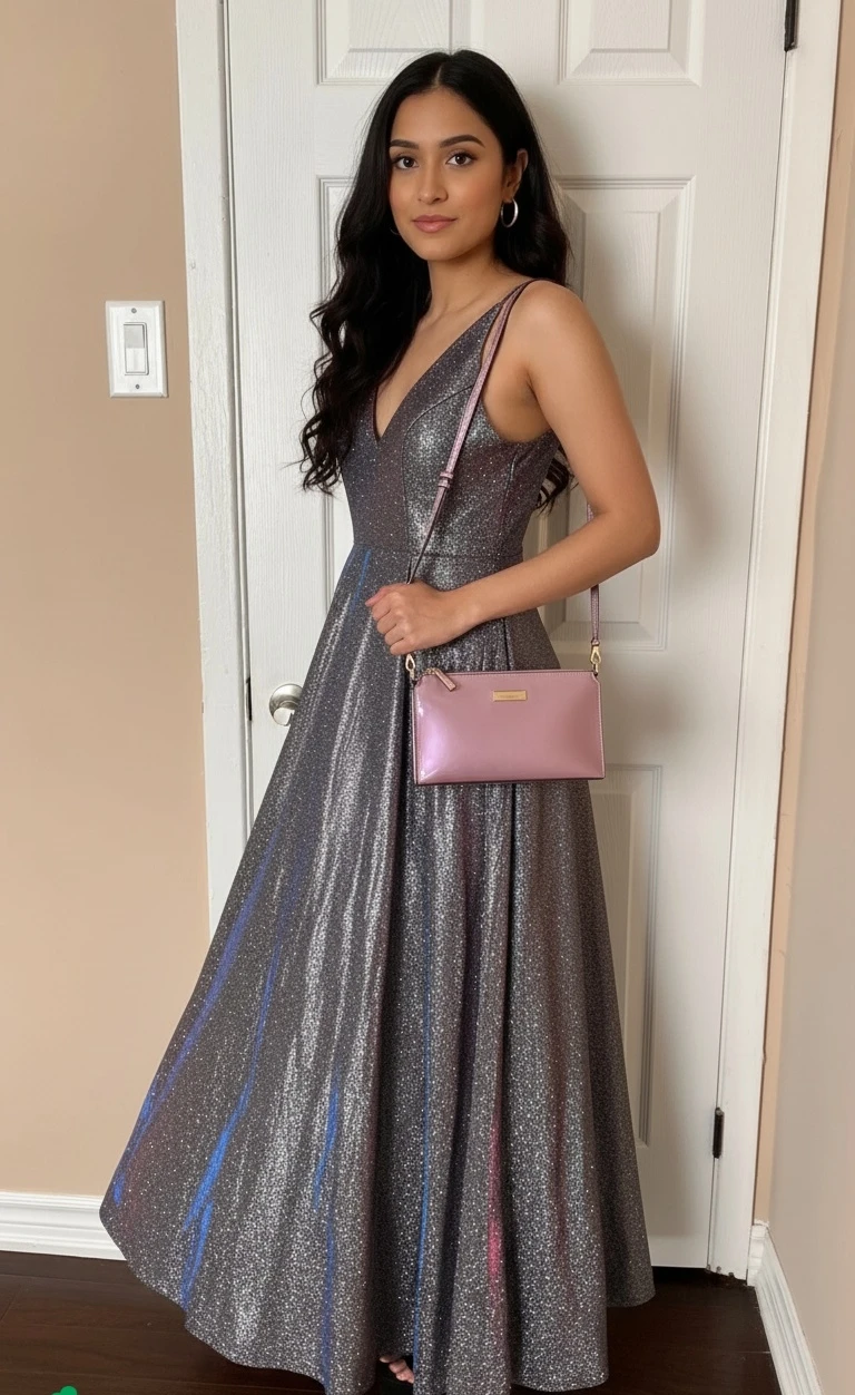 Sparkly V-Neck Formal Dress Size 0