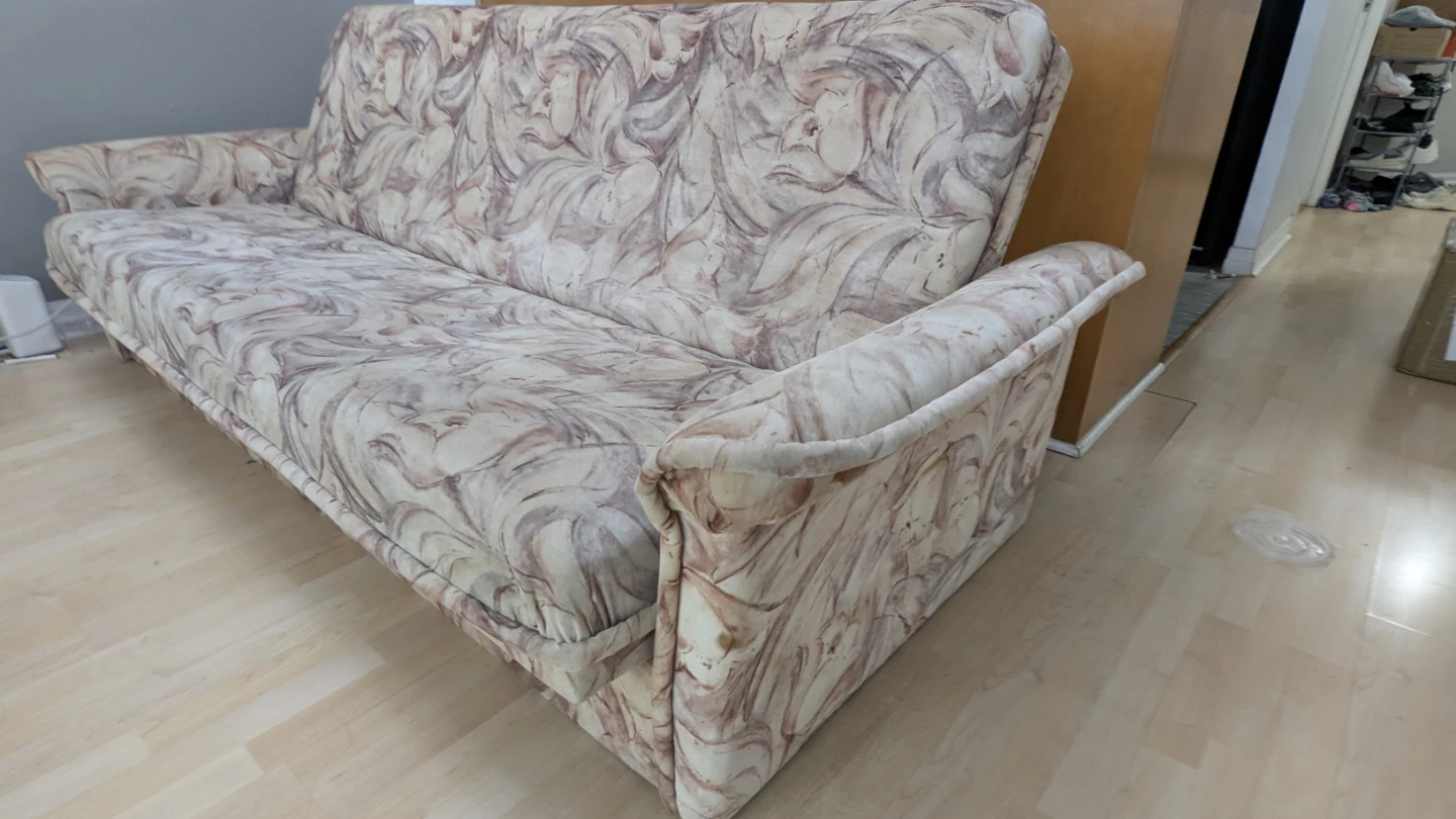 Futon Sofa Bed with Floral Pattern - photo 2
