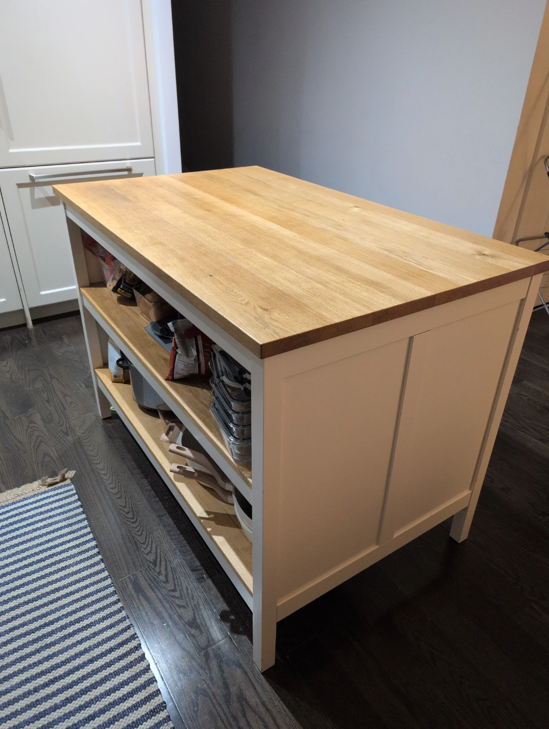 TORNVIKEN Kitchen Island - Off-white/Oak and Kitchen Stools - photo 3