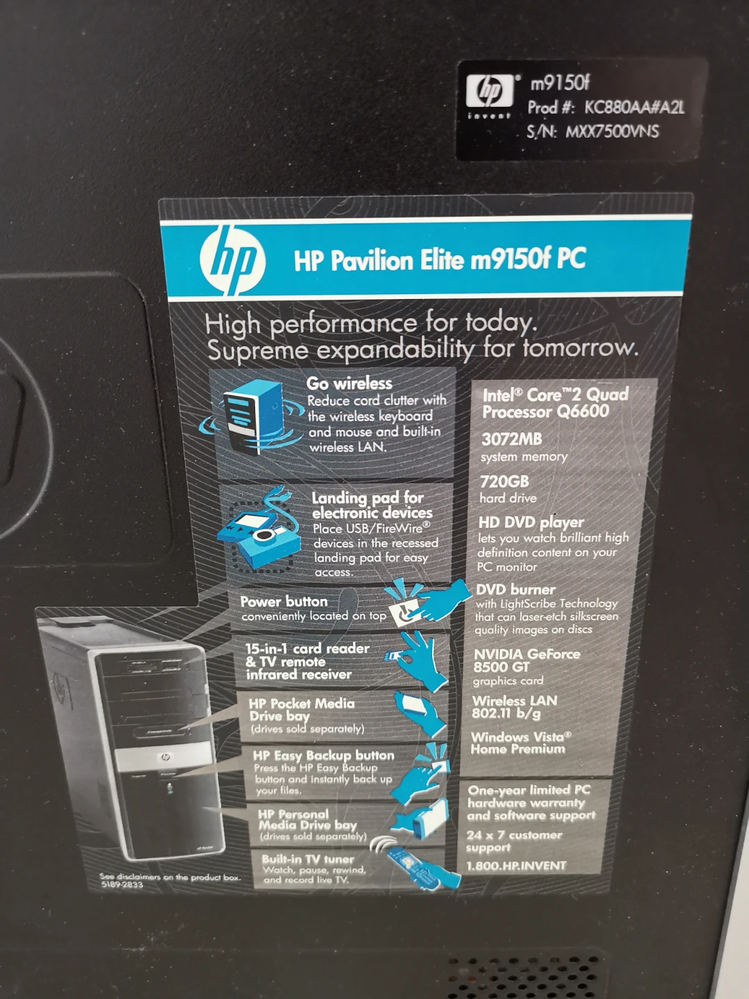 HP Pavilion Elite m9150f PC Desktop - photo 2