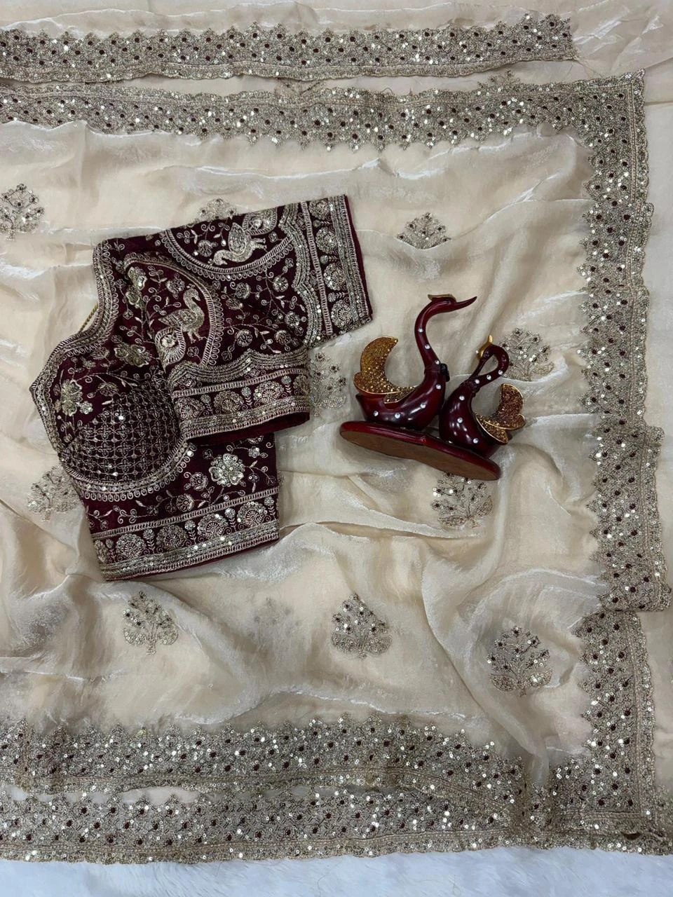 Embellished Silk Saree with Blouse🌱