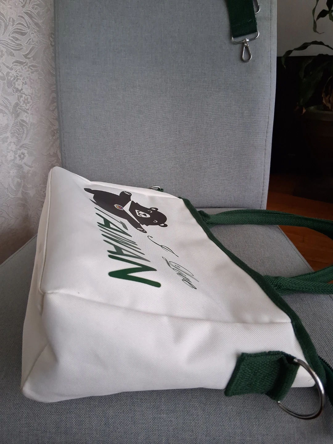Canvas Tote with "I Love Taiwan" Bear Graphic - photo 3