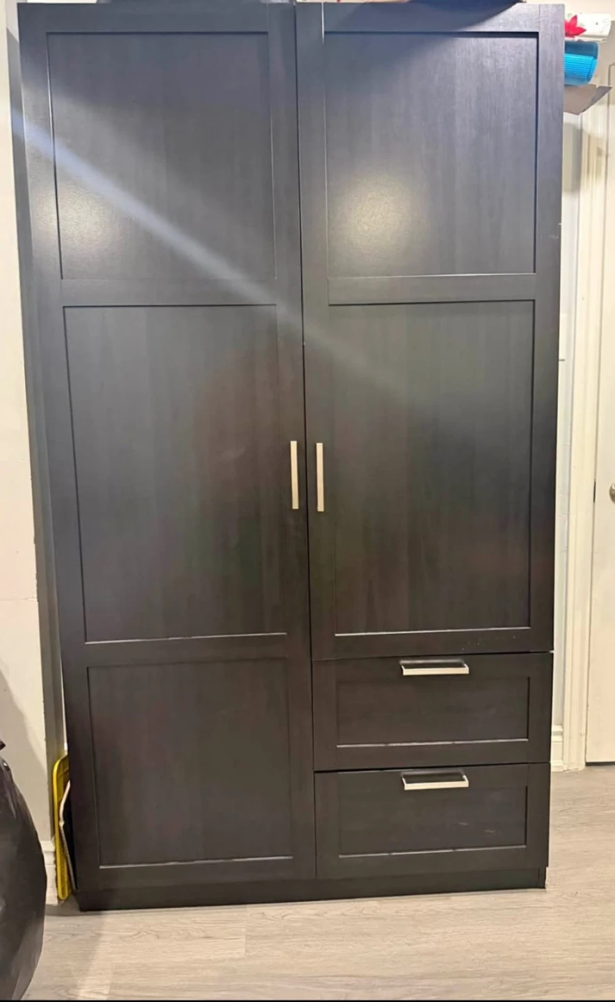 2-Door 2-Drawer Wardrobe, Coffee