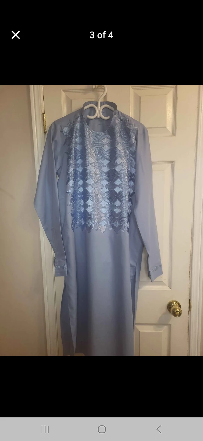 Light Blue Embroidered Kurta - photo 2