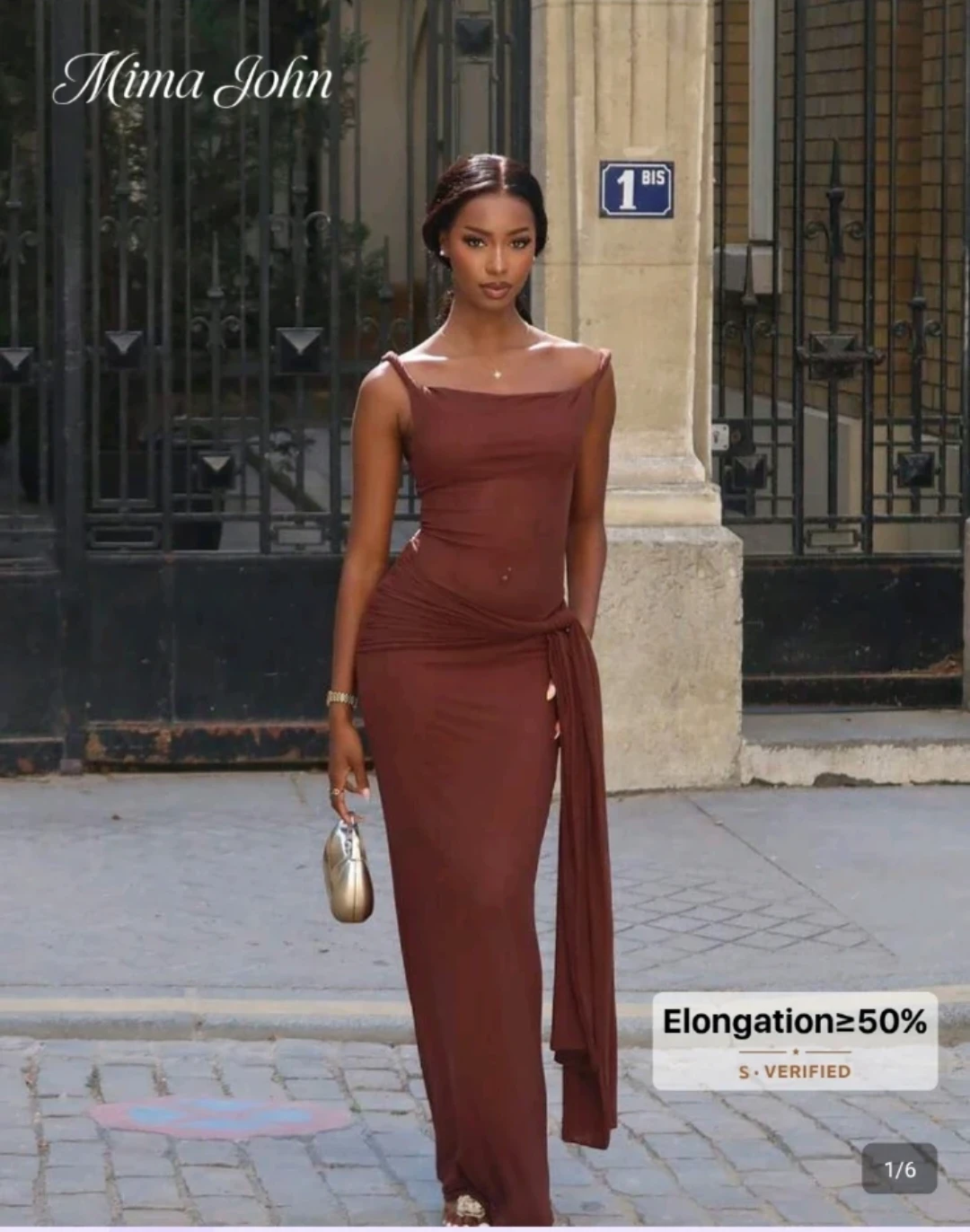 Mima John Brown Drape Maxi Dress - photo 2