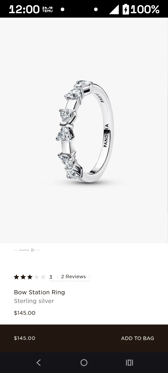 Pandora Bow Station Ring Sterling Silver - photo 4