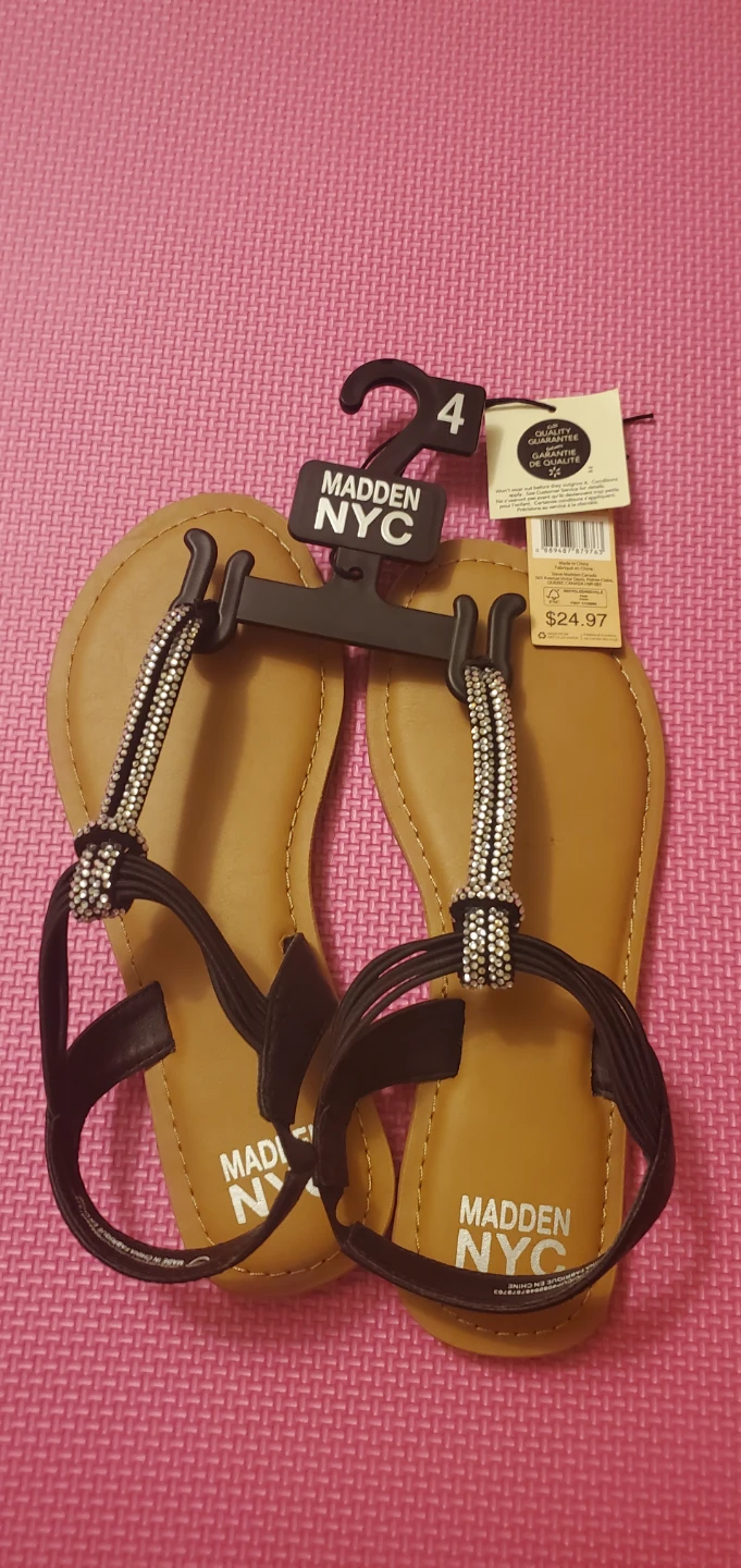 Madden NYC Girl"s Embellished Flat Sandals - Size 4