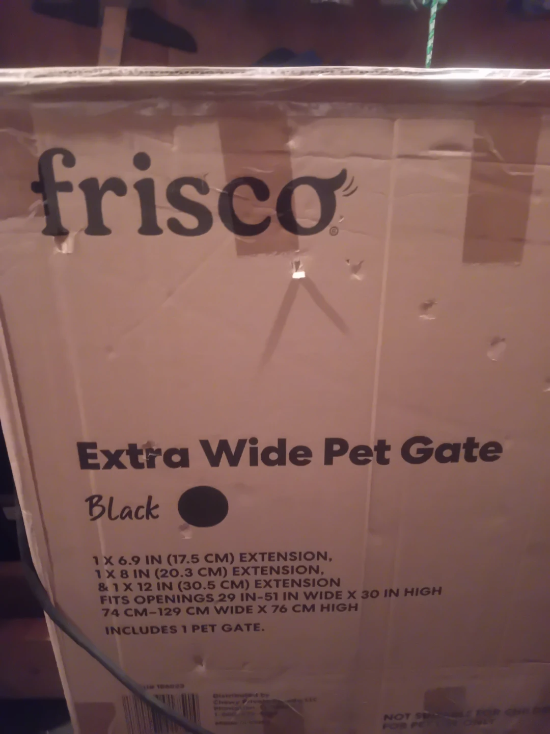 Frisco Extra Wide Black Pet Gate with Extensions