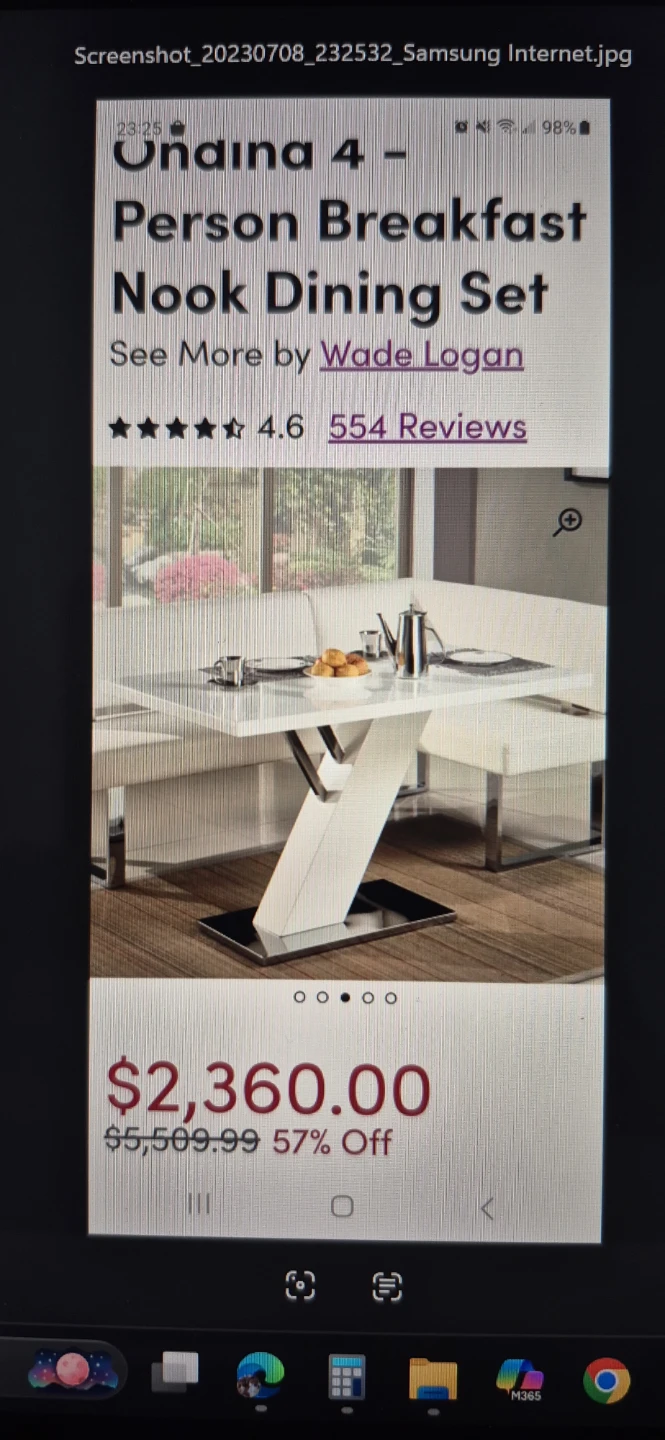 Ondina 4-Person Breakfast Nook Dining Set