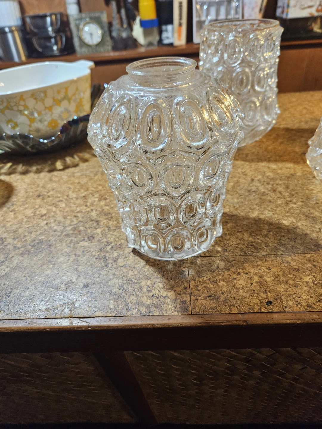 Set of 3 Vintage Clear Glass Candle Holders - photo 3