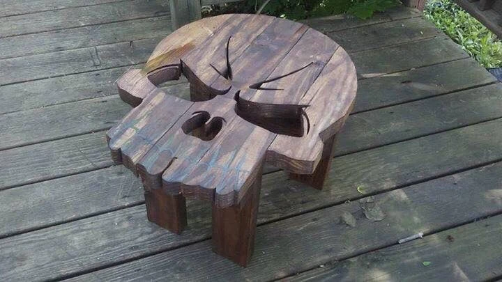 Pair of Wooden Skull Adirondack Chairs - photo 5