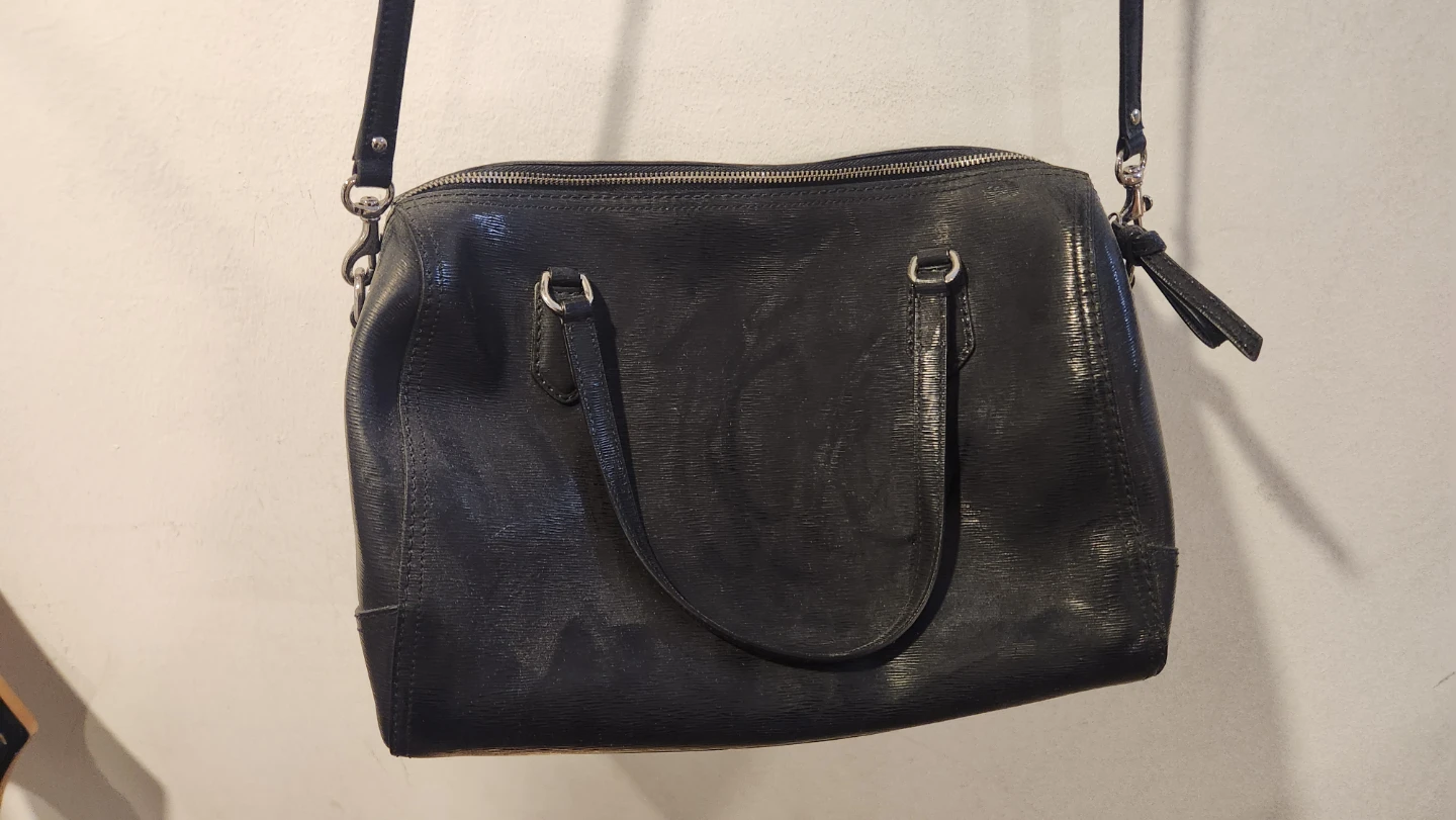 $100 Black Leather Coach Handbag with Shoulder Strap