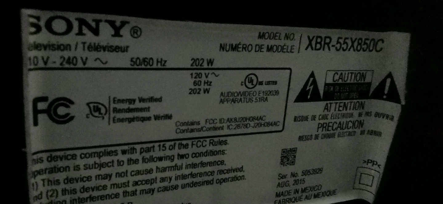 Sony 55" 4K TV - Model XBR-55X850C for repair or parts - photo 2