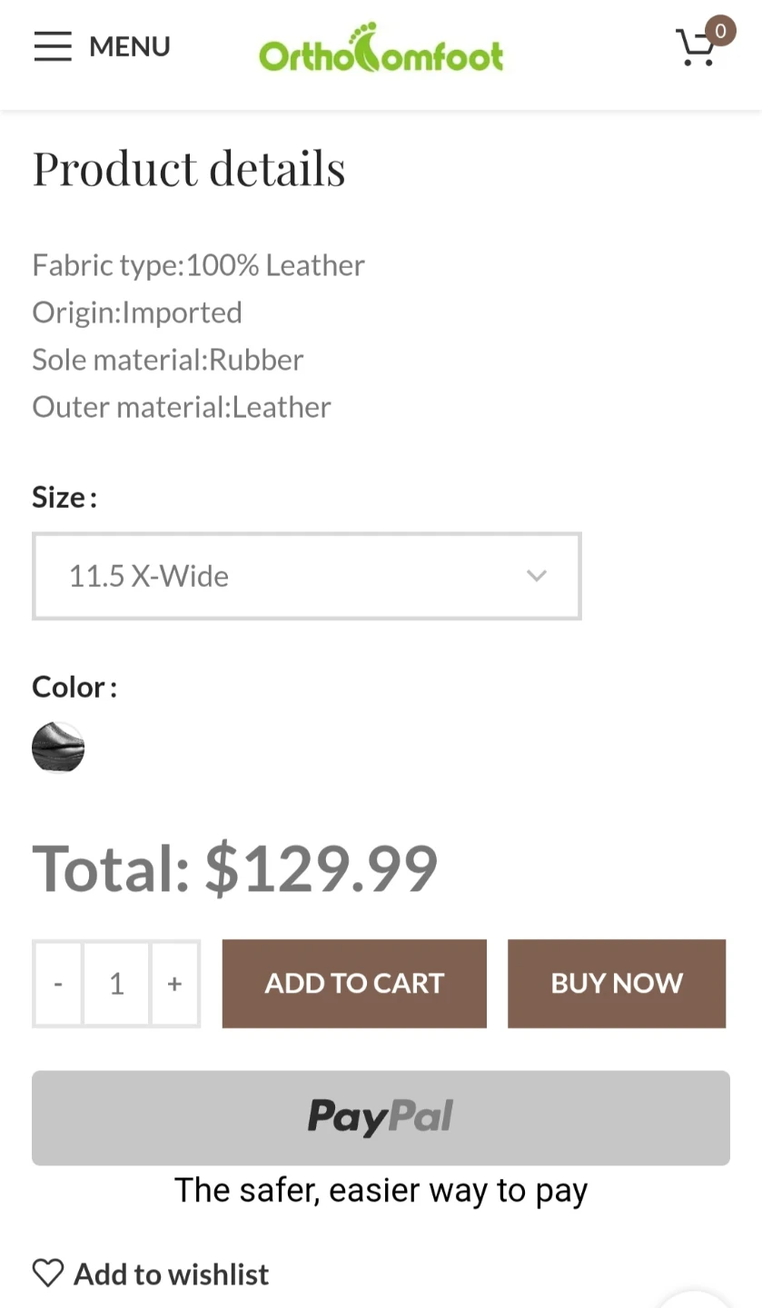 BNIB OrthoComfort Men's Diabetic Leather Slip-On Shoes - photo 4