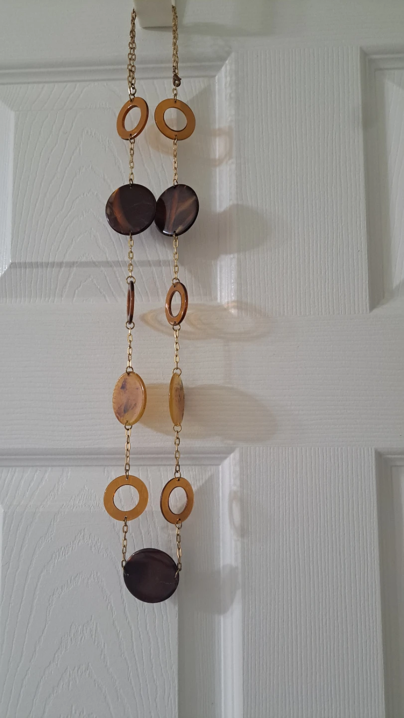 Beaded Necklace with Brown and Amber Tones